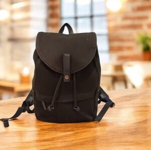 Everlane Black On Black Canvas With Leather Trim Laptop Travel Backpack